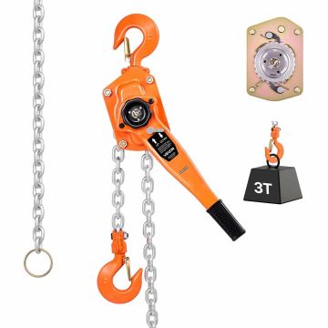 Manual lever chain hoist VEVOR HSH-3T-6M, 3 t, 6 m, 690 × 200 × 145 mm