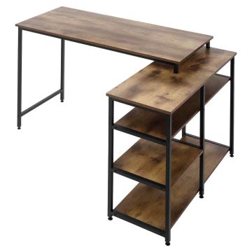 Desk Homcom 135x90x79cm., brown/black