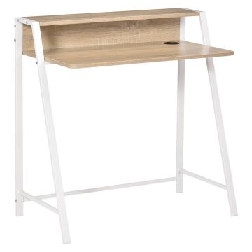 Desk Homcom 84x45x85cm., white/light brown