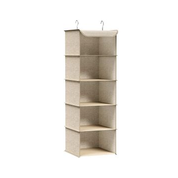 Hanging fabric shelf 30x30x90cm, beige