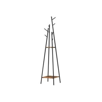 Industrial style clothes rack, brown-black