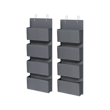 Set of 2 hanging fabric shelves 12x33.5x100cm., gray