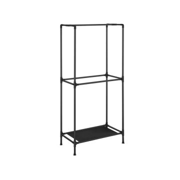 Clothes rack with three clothes hooks, black
