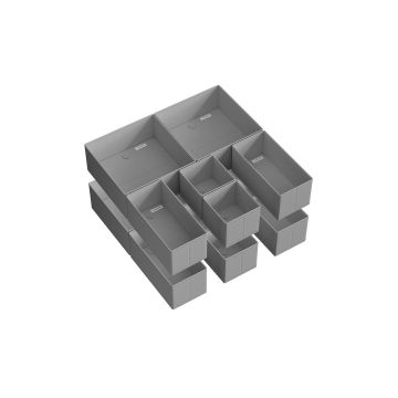 Set of 12 clothes storage boxes, grey