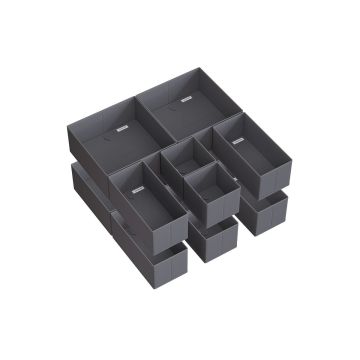 Set of 12 clothes storage boxes, dark grey