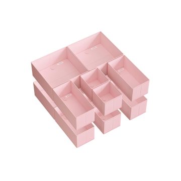 Set of 12 clothes storage boxes, pink