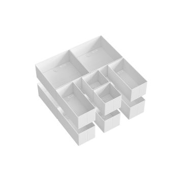 Set of 12 clothes storage boxes, white