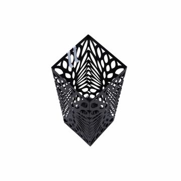 Rectangular umbrella stand 15.5 x 15.5 x 49 cm., black