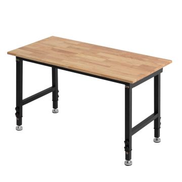 Adjustable workbench VEVOR WB4823, 680 kg load capacity, Oak, 122 × 102 × 60 cm