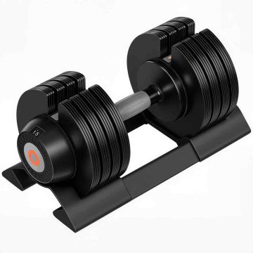 Adjustable dumbbell 6-20 kg with storage tray, black