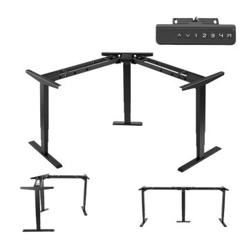 Height-adjustable table frame VEVOR JC35TT-R13R, 3 motors, Black, 600–1935 × 1940 × 600–1250 mm