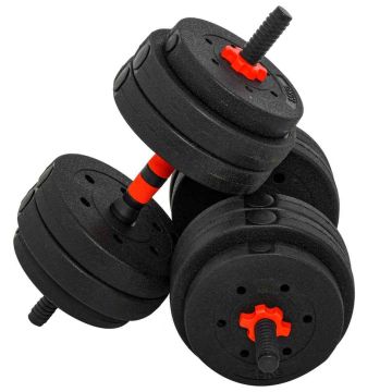 Adjustable dumbbell set, 25 kg, 2 in 1