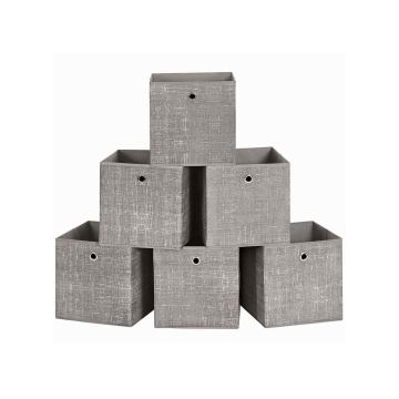 Set of 6 boxes 30x30x30cm., gray