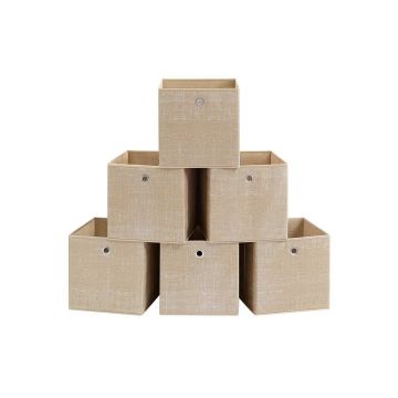 Set of 6 boxes 30x30x30cm., beige
