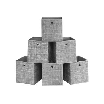 Storage box set 6pcs. 26 x 26 x 28 cm, gray
