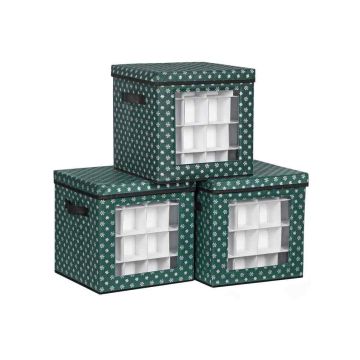 Set of boxes with lids, 3 pieces, green
