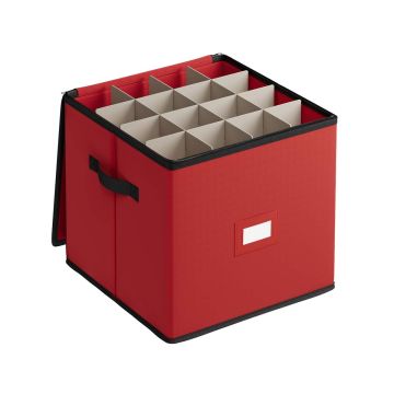 Christmas ornament storage box 34x34x33cm., red color