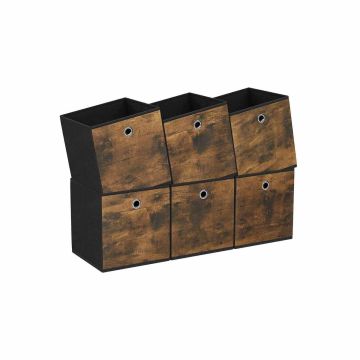 Box set of 6 foldable boxes 26 x 26 x 28 cm
