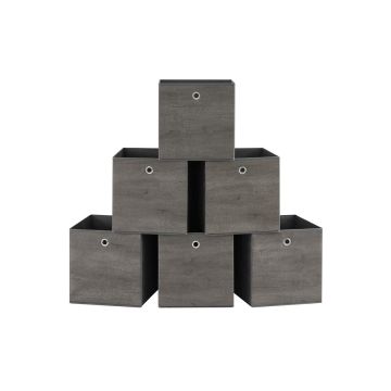 Set of 6 boxes 33x33x33cm., dark gray
