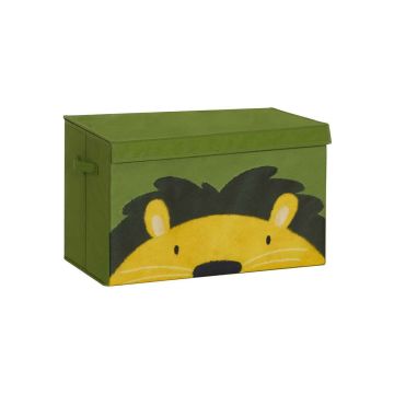 Box with lid 60x35x38cm., green/yellow