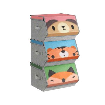 Set of 3 children's boxes 38x35x25cm., various colors