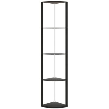 RGB floor lamp with shelves, 5 tiers, black