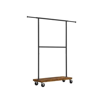 Industrial style clothes rack on wheels RGR111B01