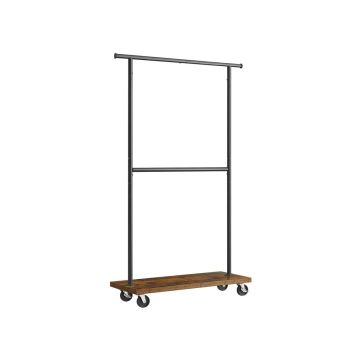 Clothes rack with wheels, black-vintage color