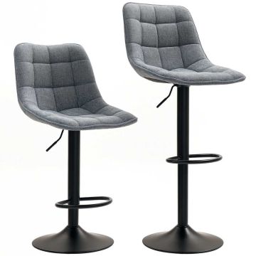 Set of 2 bar stools Homcom 41x47x117cm., black/gray