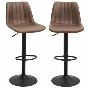 Set of 2 bar stools Homcom 43x46.5x110cm., black/brown