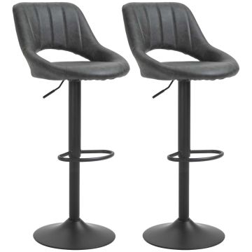 Set of 2 bar stools Homcom 44x49x110cm., black