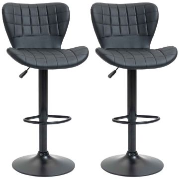 Set of 2 bar stools Homcom 47x51.5x109cm., black