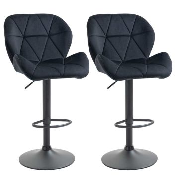 Set of 2 bar stools Homcom 51.5x57.5x114.5cm., black