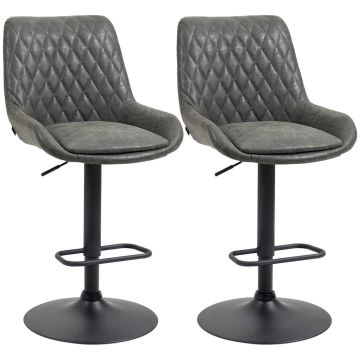 Set of 2 bar stools Homcom 51x59x117cm., black/dark gray