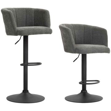 Set of 2 bar stools Homcom 59x53x110cm., black/dark gray