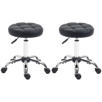 Set of 2 office chairs Homcom 48.5x63cm., black/silver
