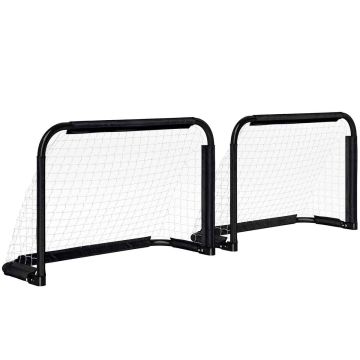 Set of 2 football goals Homcom 90x36x60cm., black