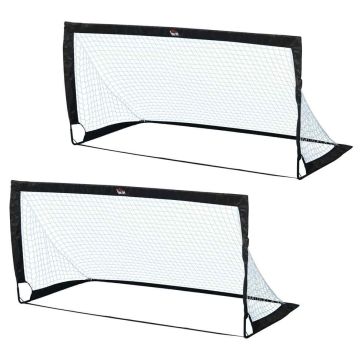 Set of 2 football goals for children Homcom 186x89x90cm., black