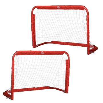 Set of 2 football goals for children Homcom 90x36x60cm., red/black