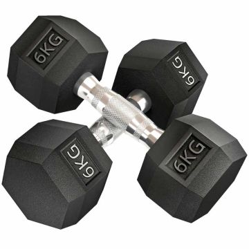 Set of 2 dumbbells Homcom 11.5x11.5x28.8cm., black/silver