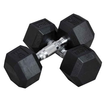 Set of 2 dumbbells Homcom 12.7x12.7x30.5cm., black/silver