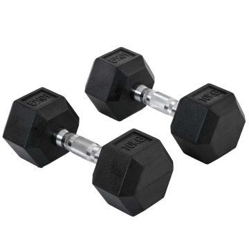 Set of 2 dumbbells Homcom 13.5x13.5x31cm., black/silver