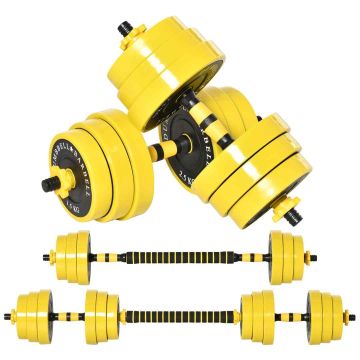 Set of 2 dumbbells Homcom, yellow/black