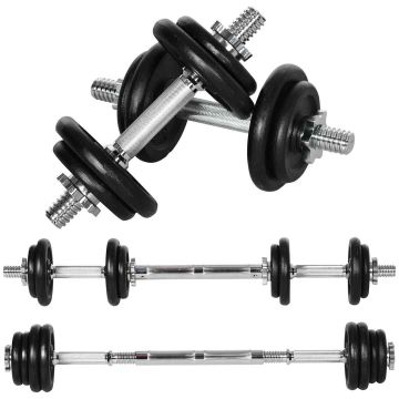 Set of 2 dumbbells Homcom, black/silver