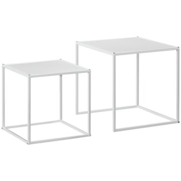 Set of 2 coffee tables Homcom, white
