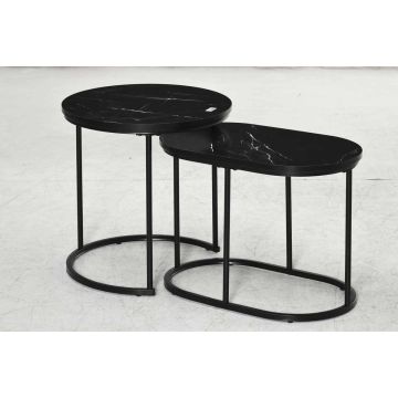 Set of 2 coffee tables Homcom, black