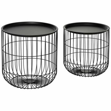 Set of 2 coffee tables Homcom, black