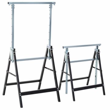 Set of 2 saw stands Homcom 68x58x130cm., black/silver