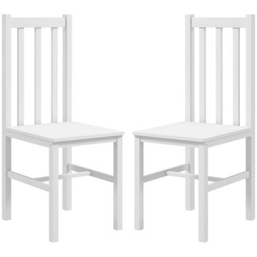 Set of 2 dining chairs Homcom 38.5x47.5x99cm., white