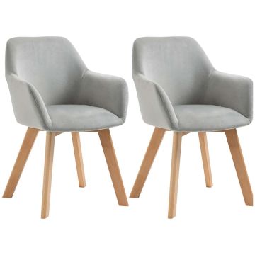 Set of 2 dining chairs Homcom 54x57x80cm., gray/light brown